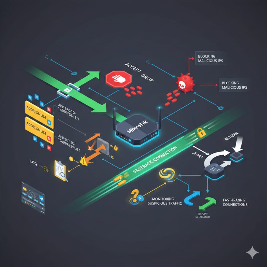Actions in MikroTik Firewall